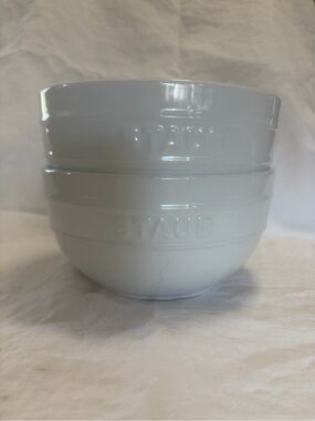 Set of 2 STAUB white ceramic bowls